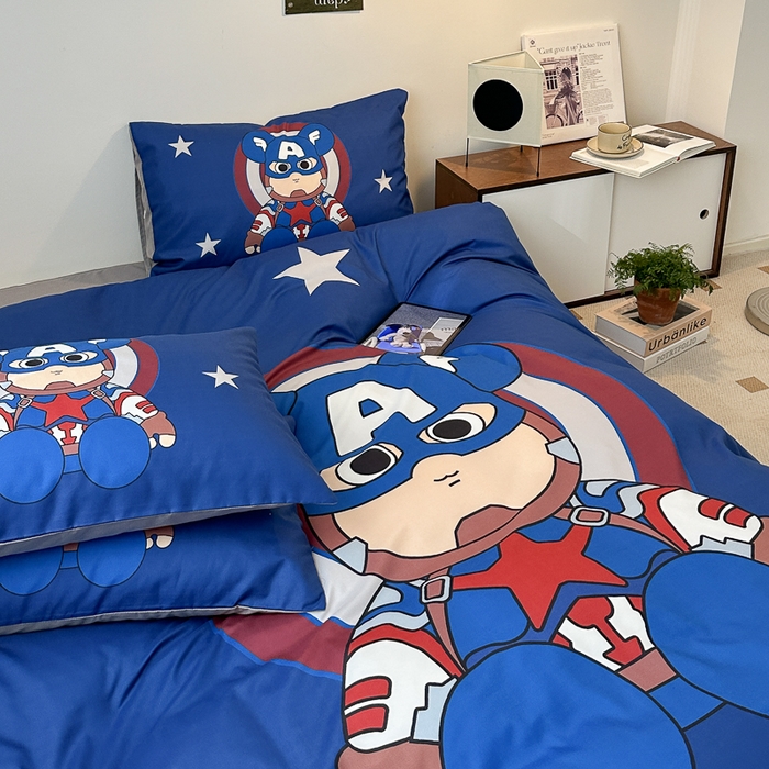 91家纺网 家纺一手货源 找家纺 摩卡（乐趣） 2025新款现代简约网红款四季棉四件套 萌熊队长