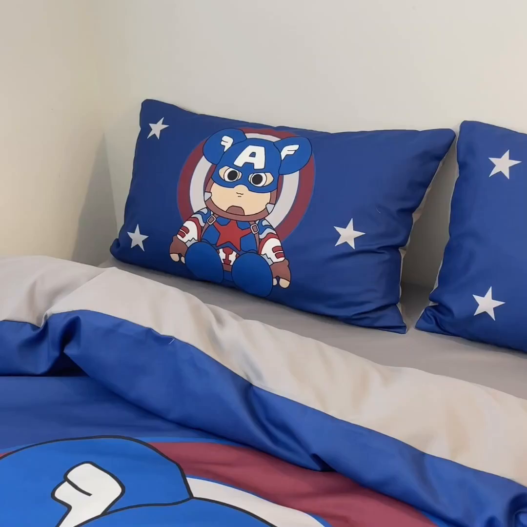 91家纺网 家纺一手货源 找家纺 摩卡（乐趣） 2025新款现代简约网红款四季棉四件套 萌熊队长