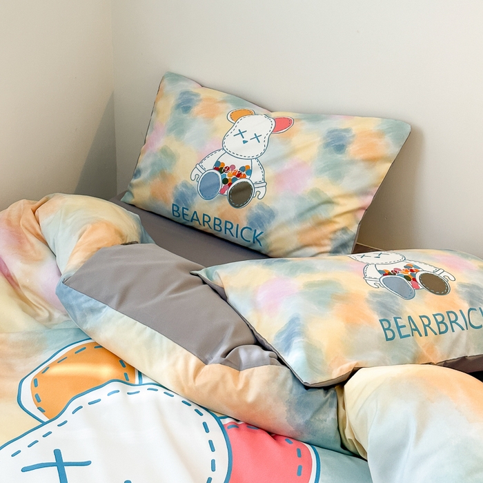 91家纺网 家纺一手货源 找家纺 摩卡（乐趣） 2025新款现代简约网红款四季棉四件套 七彩熊