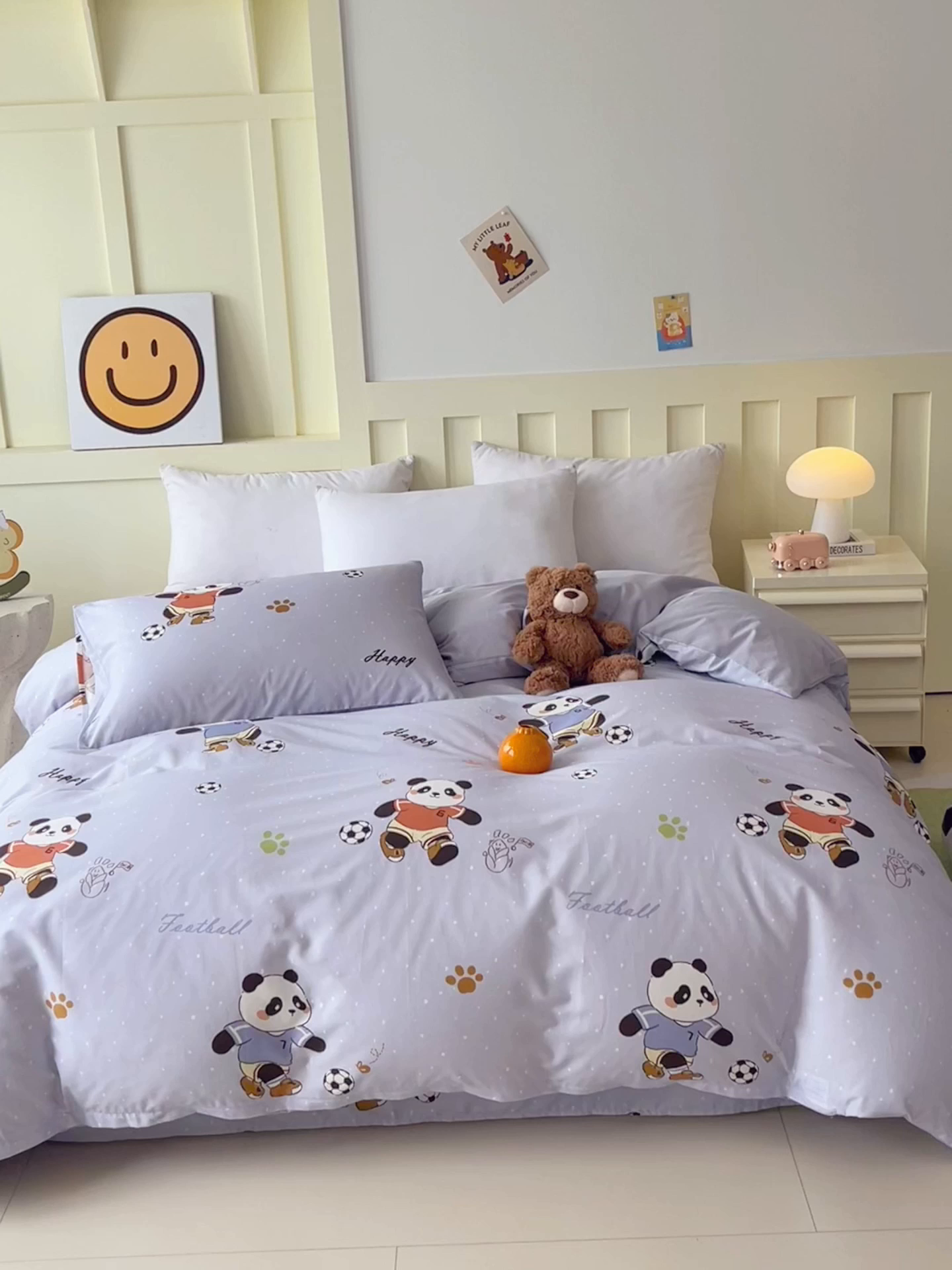 91家纺网 家纺一手货源 找家纺 金鑫汇家纺 2025新款A类全棉纯棉印花大床图单被套 被套单件 足球争霸赛-灰