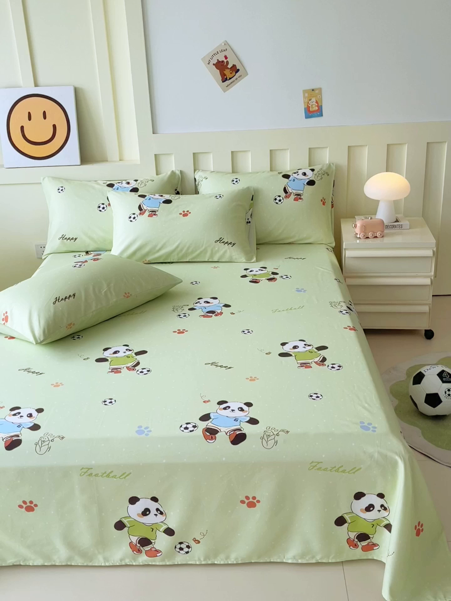 91家纺网 家纺一手货源 找家纺 金鑫汇家纺 2025新款A类全棉纯棉印花大床图单床单 床单单件 足球争霸赛·绿