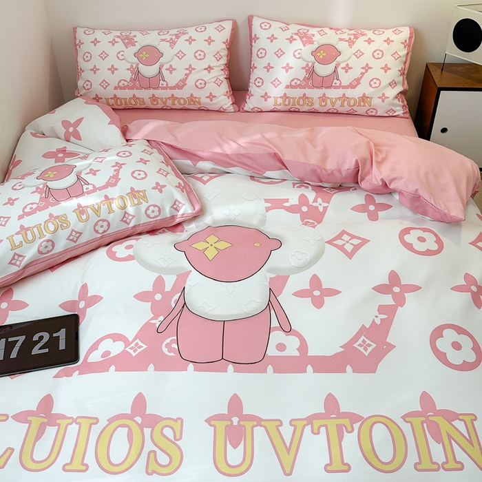 91家纺网 家纺一手货源 找家纺 摩卡（乐趣） 2025新款现代简约网红款四季棉四件套 太阳花粉