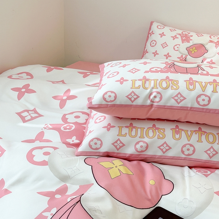 91家纺网 家纺一手货源 找家纺 摩卡（乐趣） 2025新款现代简约网红款四季棉四件套 太阳花粉