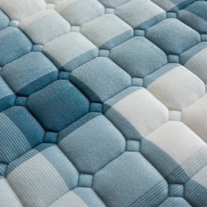 91家纺网 家纺一手货源 找家纺 爱屋及屋 2025新款无印风牛奶绒床护垫-学生床 牛奶绒-蓝中格