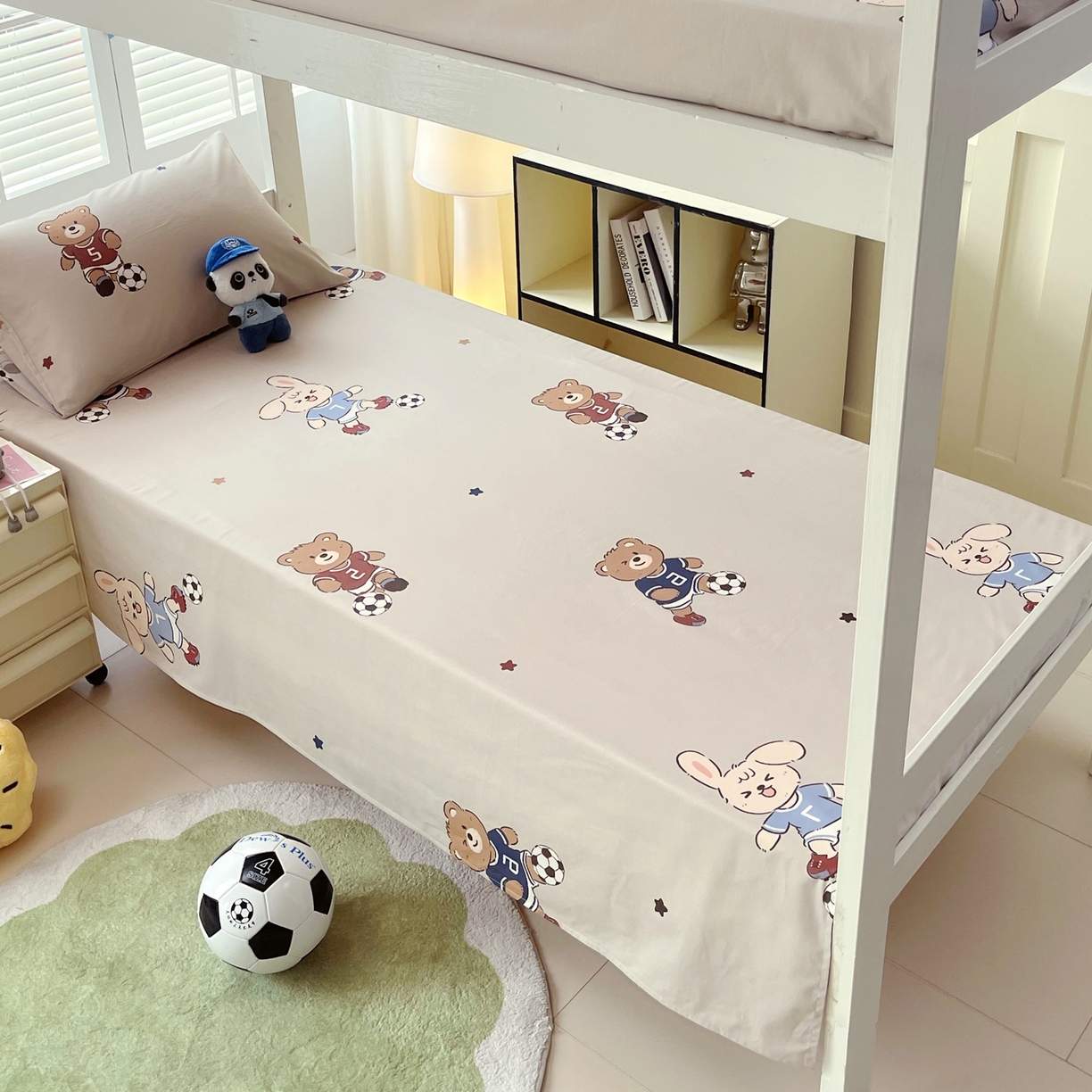 91家纺网 家纺一手货源 找家纺 （总）金鑫汇家纺 2025新款A类全棉纯棉印花学生床宿舍上下铺三件套