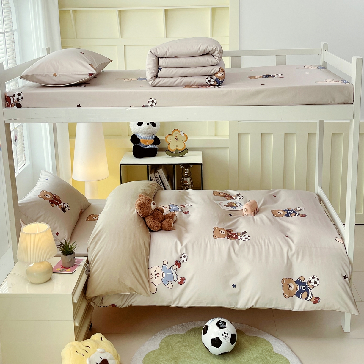 91家纺网 家纺一手货源 找家纺 （总）金鑫汇家纺 2025新款A类全棉纯棉印花学生床宿舍上下铺三件套