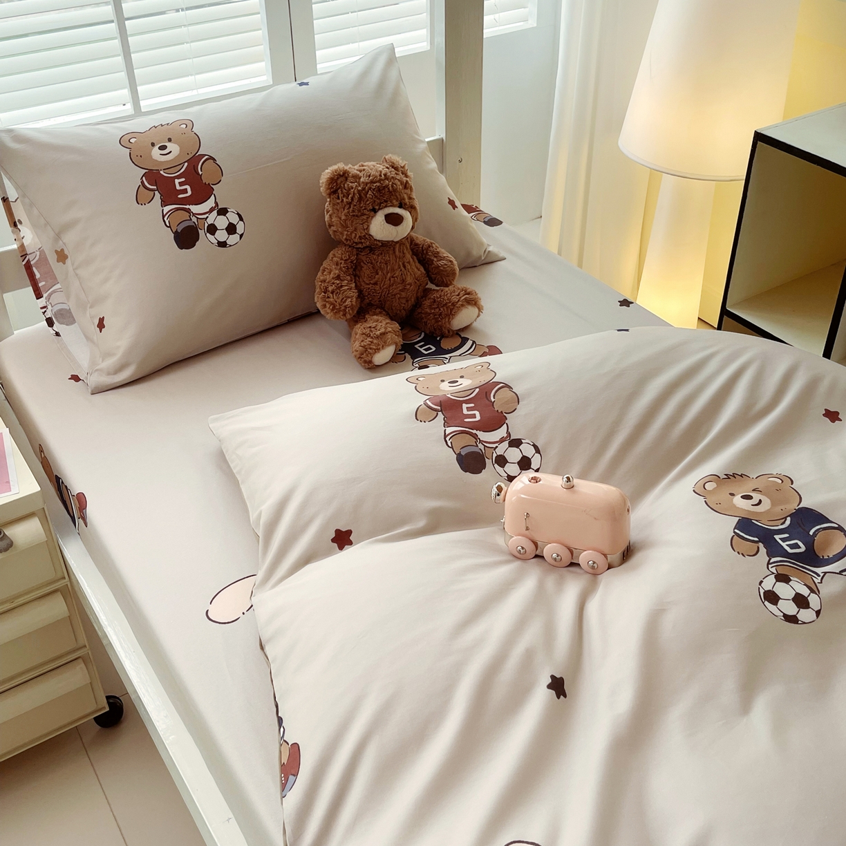 91家纺网 家纺一手货源 找家纺 （总）金鑫汇家纺 2025新款A类全棉纯棉印花学生床宿舍上下铺三件套