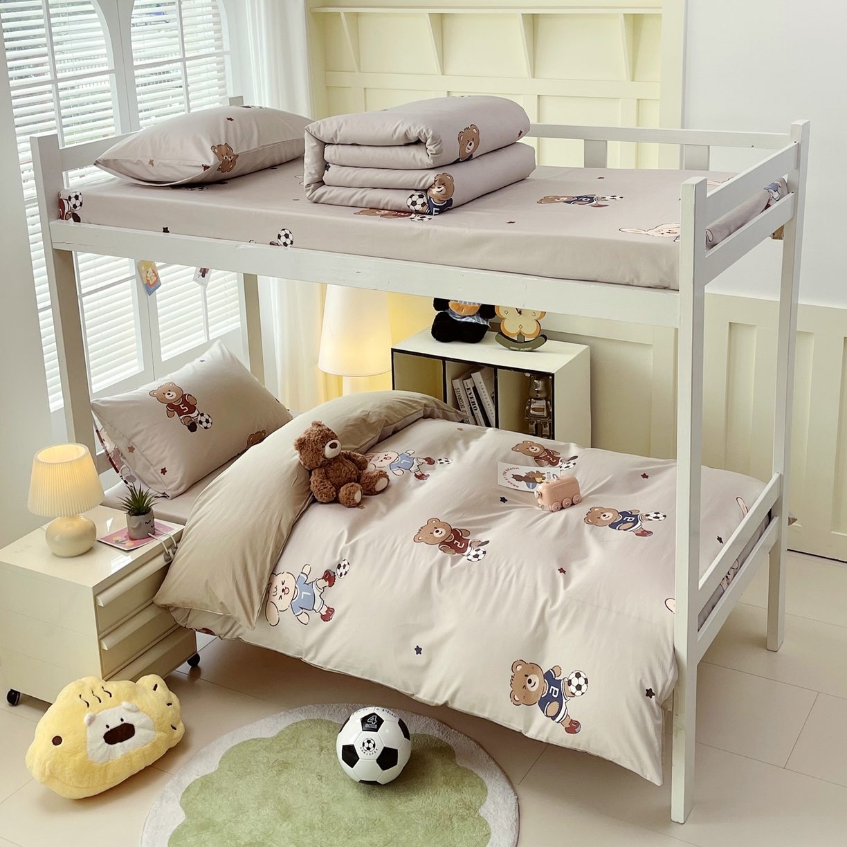 91家纺网 家纺一手货源 找家纺 （总）金鑫汇家纺 2025新款A类全棉纯棉印花学生床宿舍上下铺三件套