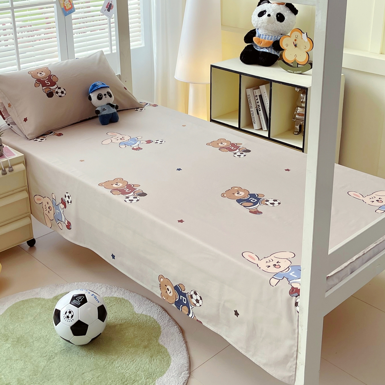 91家纺网 家纺一手货源 找家纺 （总）金鑫汇家纺 2025新款A类全棉纯棉印花学生床宿舍上下铺三件套