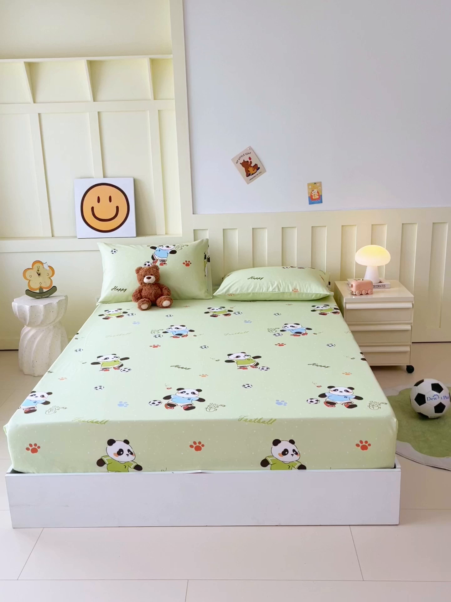 91家纺网 家纺一手货源 找家纺 金鑫汇家纺 2025新款A类全棉纯棉印花大床图单床笠 床笠单件 足球争霸赛·绿