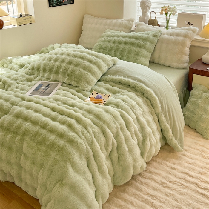 91家纺网 家纺一手货源 找家纺 （总）悦织湾家纺 2025新款A类12斤獭兔毛580克托斯卡纳大泡泡双面兔毛绒四件套