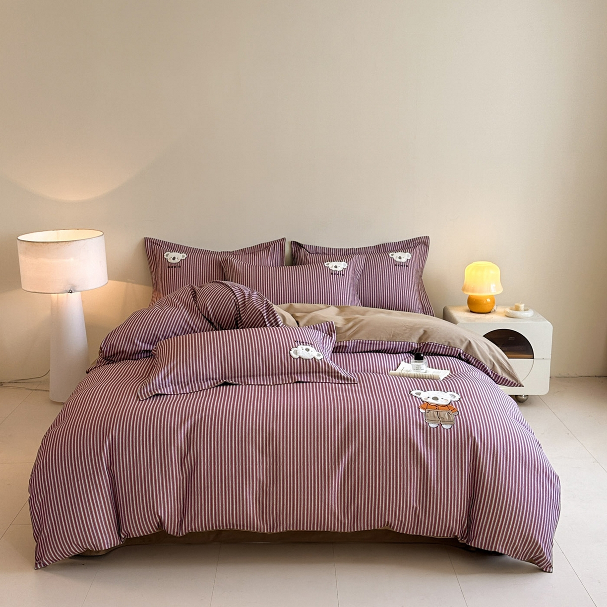 91家纺网 家纺一手货源 找家纺 （总）禾时 2025新款全棉磨毛卡通刺绣四件套