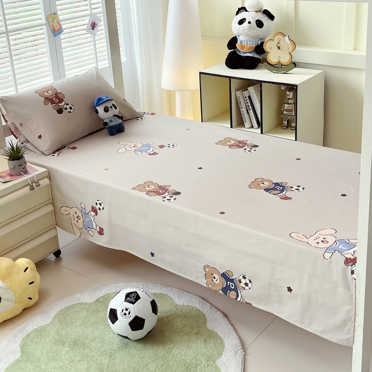 91家纺网 家纺一手货源 找家纺 （总）金鑫汇家纺 2025新款A类全棉纯棉印花学生床单品床单 床单单件