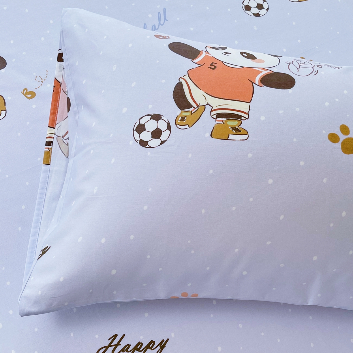 91家纺网 家纺一手货源 找家纺 金鑫汇家纺 2025新款A类全棉纯棉印花学生床宿舍上下铺三件套 足球争霸赛-灰