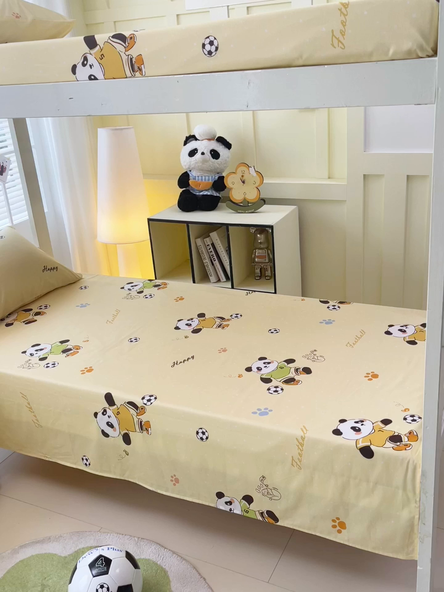 91家纺网 家纺一手货源 找家纺 金鑫汇家纺 2025新款A类全棉纯棉印花学生床单品床单 床单单件 足球争霸赛-黄