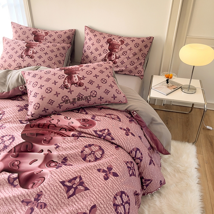 91家纺网 家纺一手货源 找家纺 （总）摩卡（乐趣） 2025秋冬新品网红款水洗棉四季款四件套