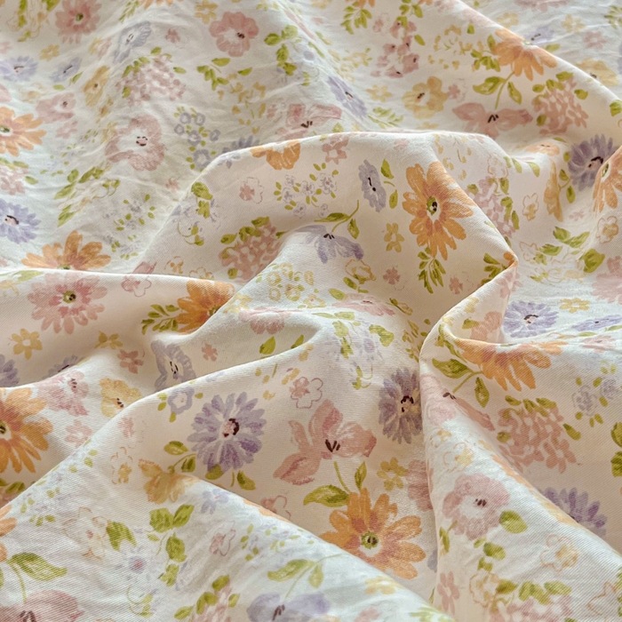 91家纺网 家纺一手货源 找家纺 斯卡诺家纺 2025秋冬法式花边古法水洗棉云感棉床盖四件套花边被套床单款 花漾-花边款