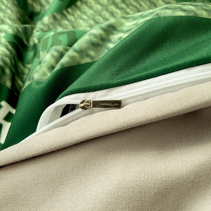 91家纺网 家纺一手货源 找家纺 摩卡（乐趣） 2025秋冬新品网红款水洗棉四季款四件套 豹纹熊-绿