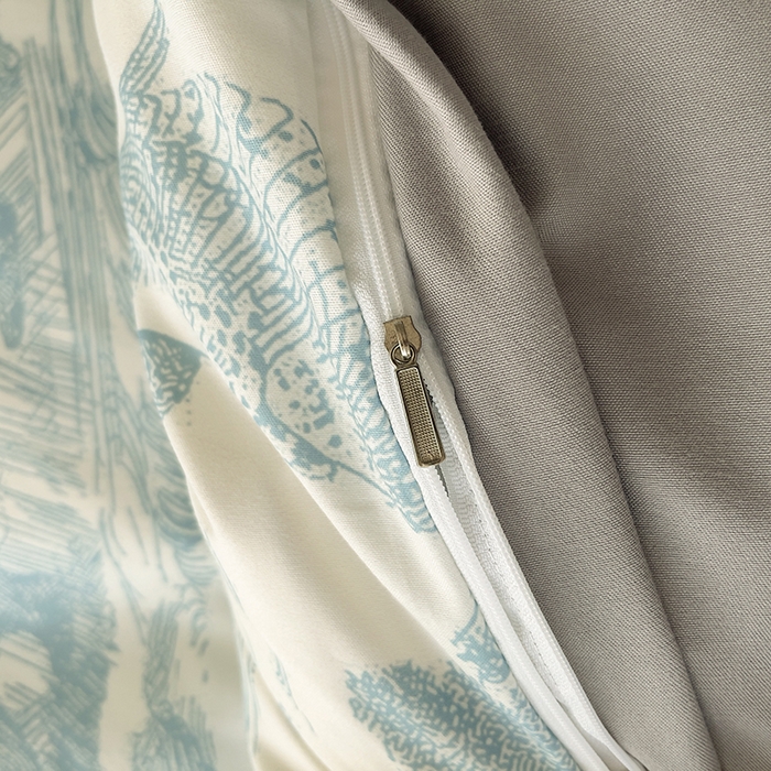 91家纺网 家纺一手货源 找家纺 摩卡（乐趣） 2025秋冬新品网红款水洗棉四季款四件套 梦幻蓝