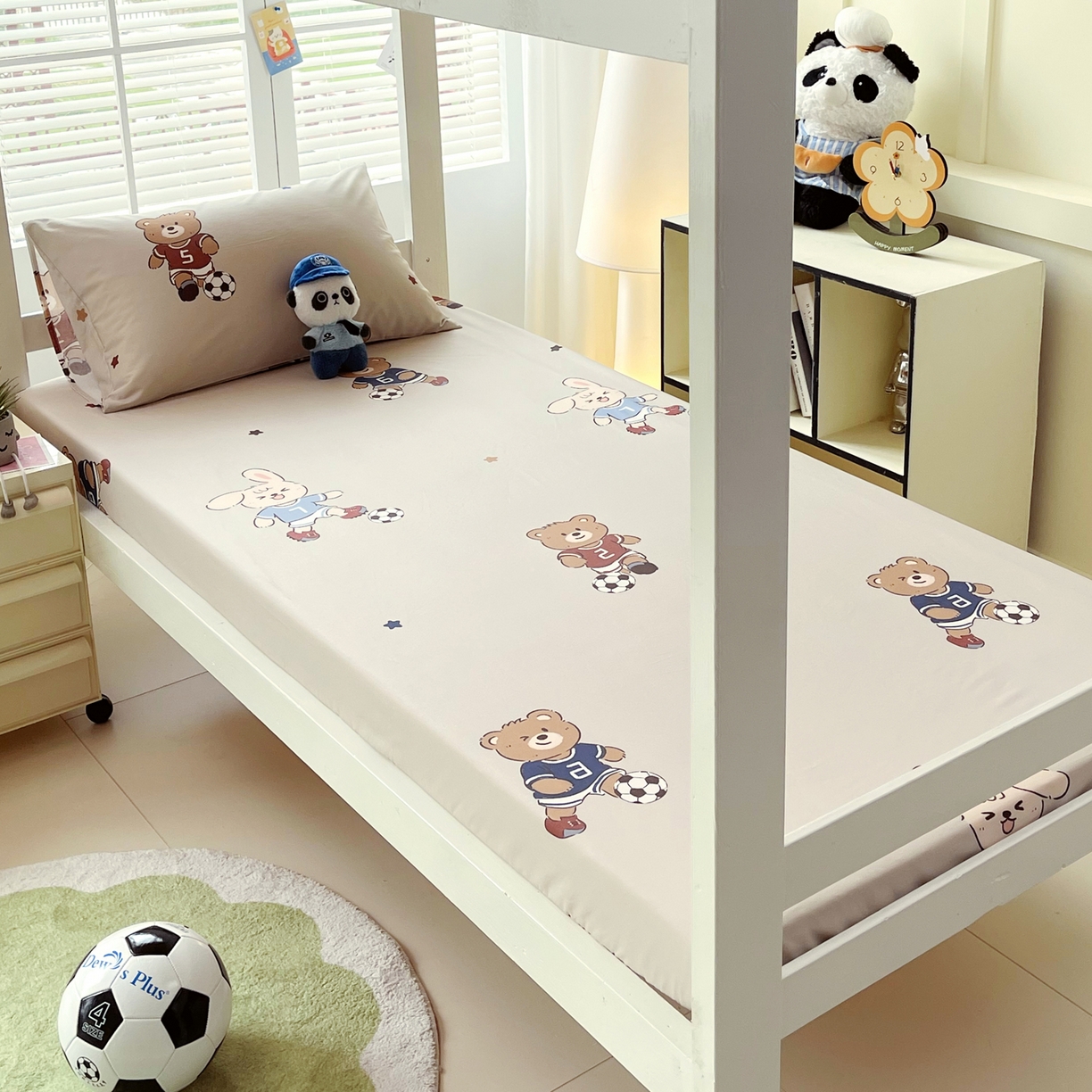 91家纺网 家纺一手货源 找家纺 （总）金鑫汇家纺 2025新款A类全棉纯棉印花学生床单品床笠 床笠单件