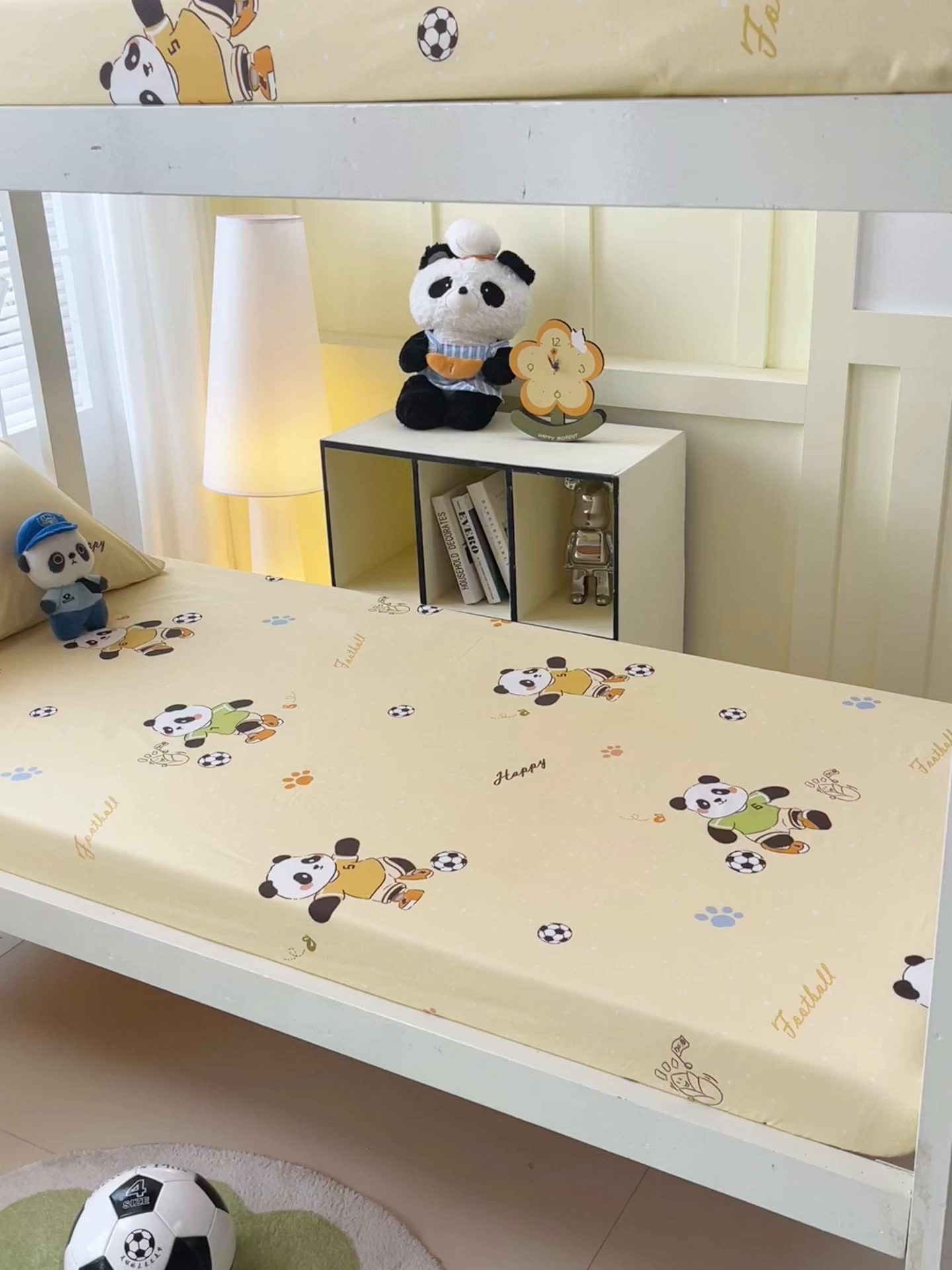 91家纺网 家纺一手货源 找家纺 金鑫汇家纺 2025新款A类全棉纯棉印花学生床单品床笠 床笠单件 足球争霸赛-黄