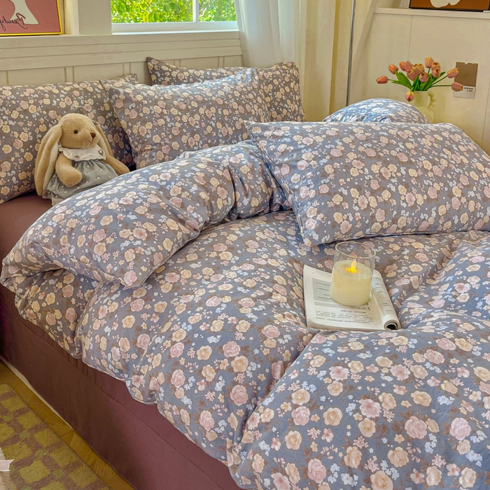 91家纺网 家纺一手货源 找家纺 斯卡诺家纺 2026爆款古法水洗仿棉四件套韩国小布袋五件套（高克重斜纹加厚） 一见倾心