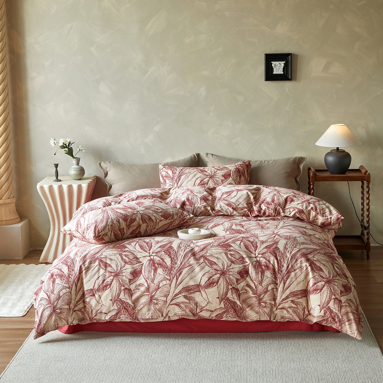 91家纺网 家纺一手货源 找家纺 怡家居 2025新款全棉纯棉加厚印花磨毛四件套 暗香