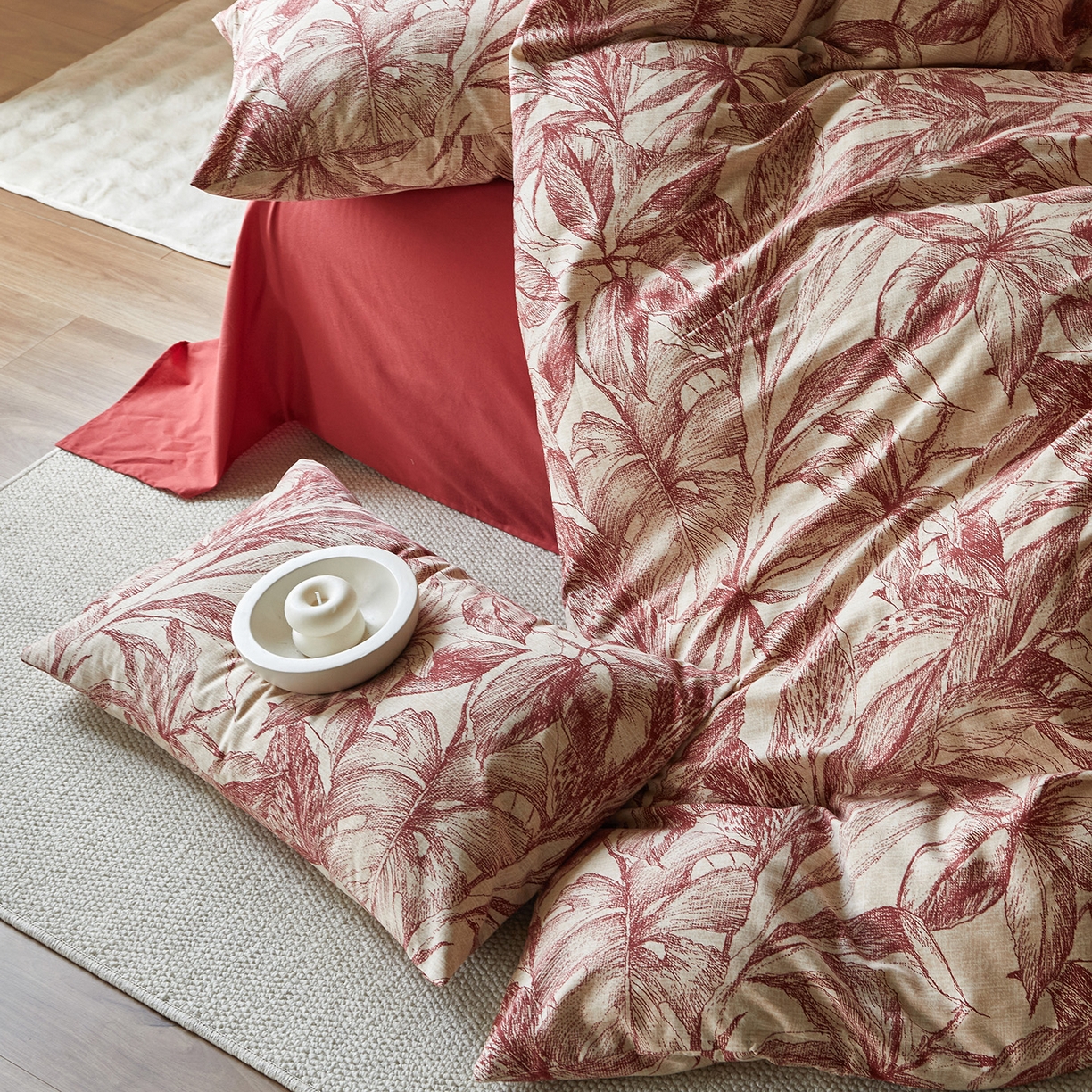 91家纺网 家纺一手货源 找家纺 怡家居 2025新款全棉纯棉加厚印花磨毛四件套 暗香