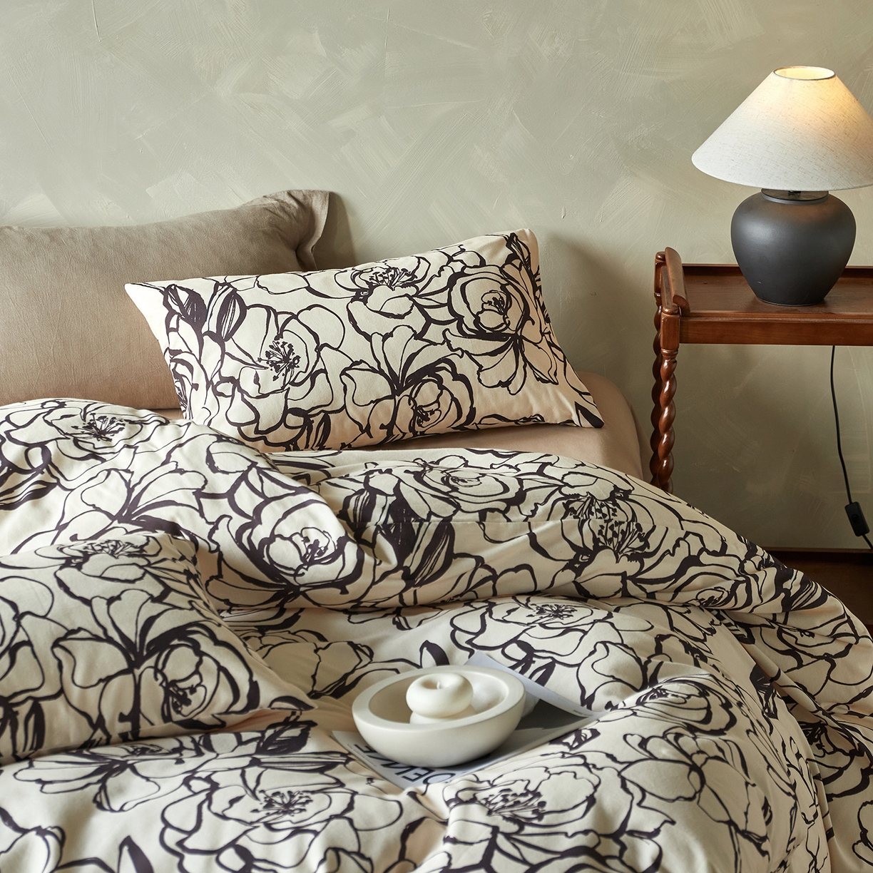 91家纺网 家纺一手货源 找家纺 怡家居 2025新款全棉纯棉加厚印花磨毛四件套 浮生