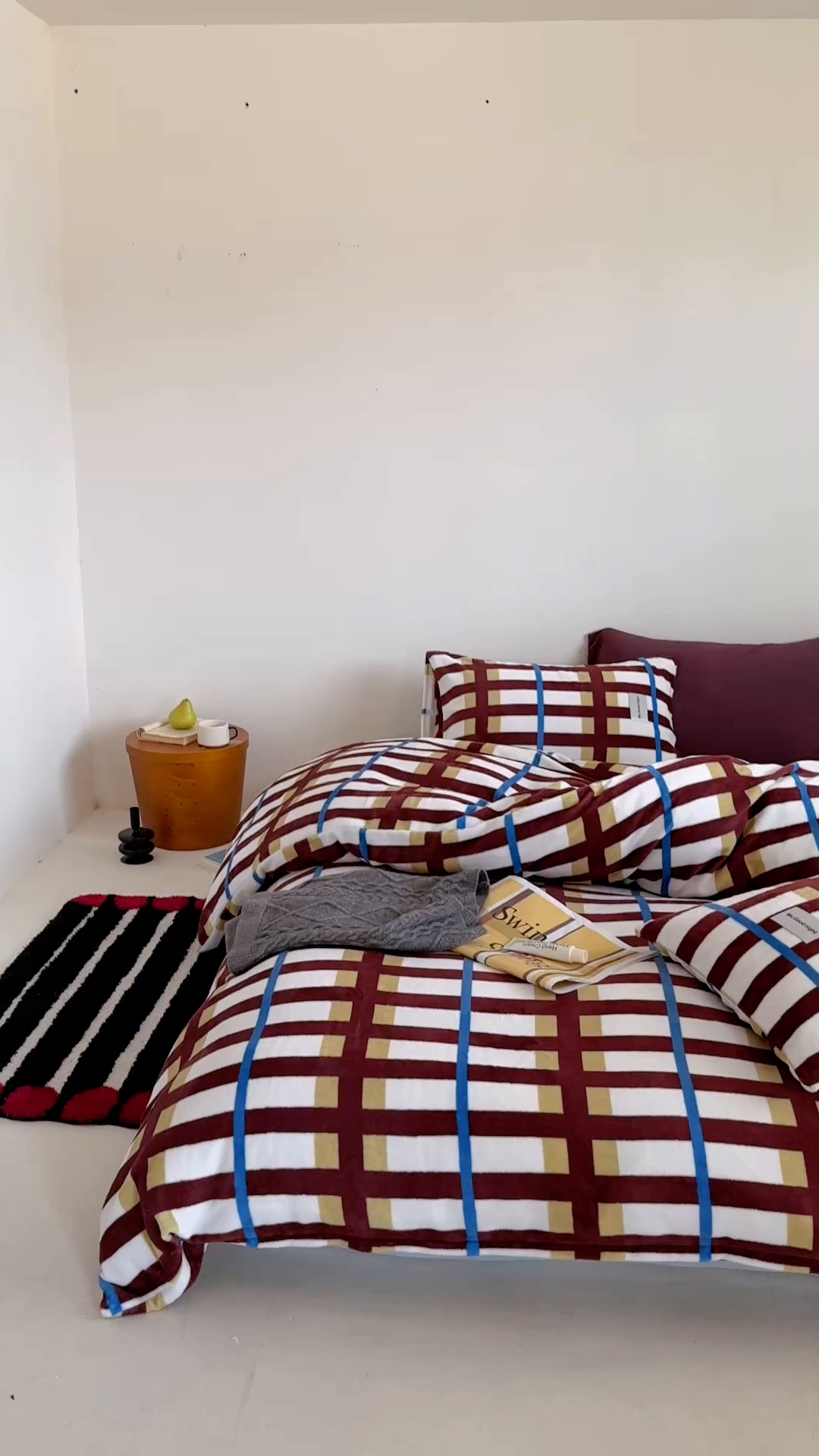 91家纺网 家纺一手货源 找家纺 （总）蜜宿 2025新款全工艺加厚牛奶绒四件套-格纹款