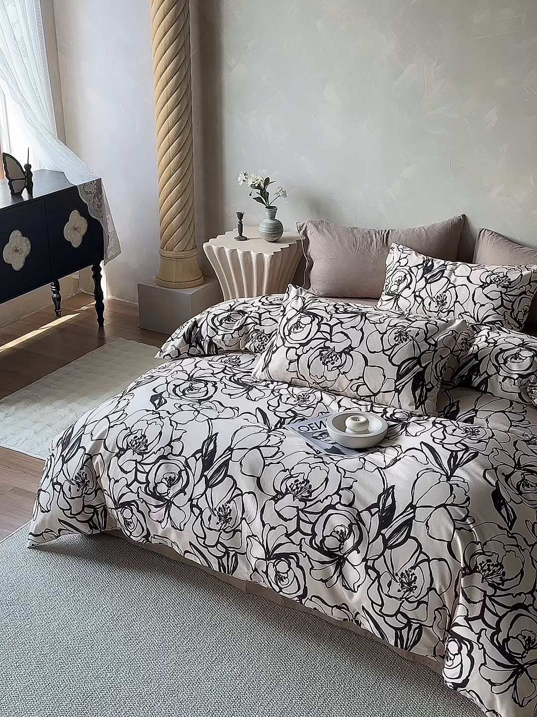 91家纺网 家纺一手货源 找家纺 怡家居 2025新款全棉纯棉加厚印花磨毛四件套 浮生