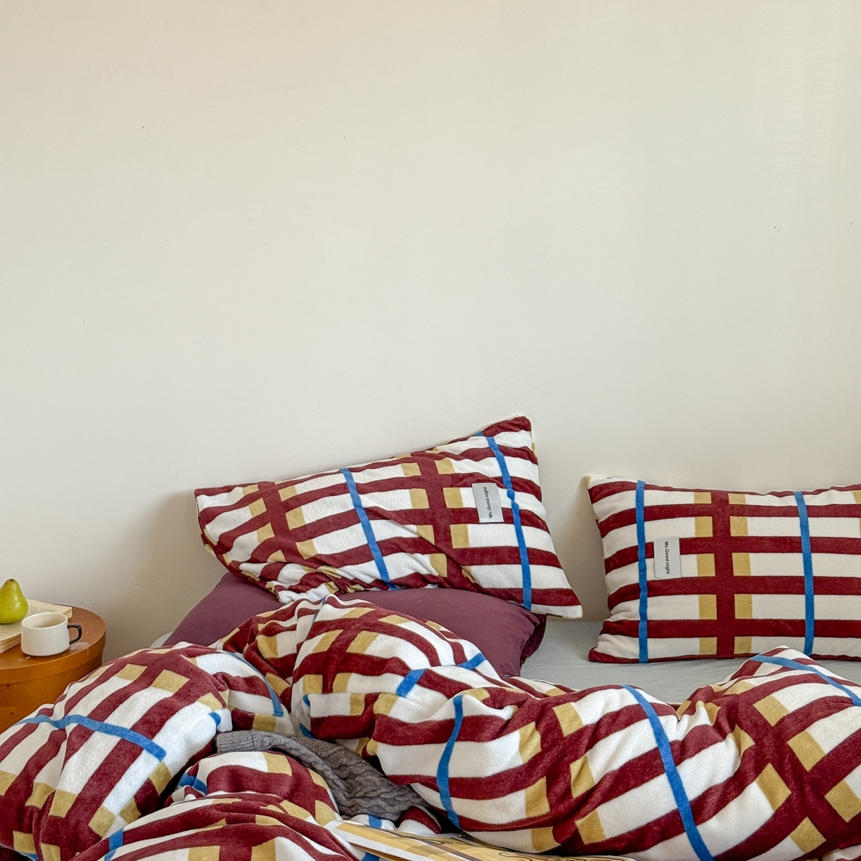 91家纺网 家纺一手货源 找家纺 （总）蜜宿 2025新款全工艺加厚牛奶绒四件套-格纹款