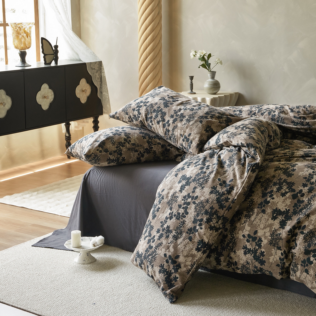 91家纺网 家纺一手货源 找家纺 怡家居 2025新款全棉纯棉加厚印花磨毛四件套 旧年