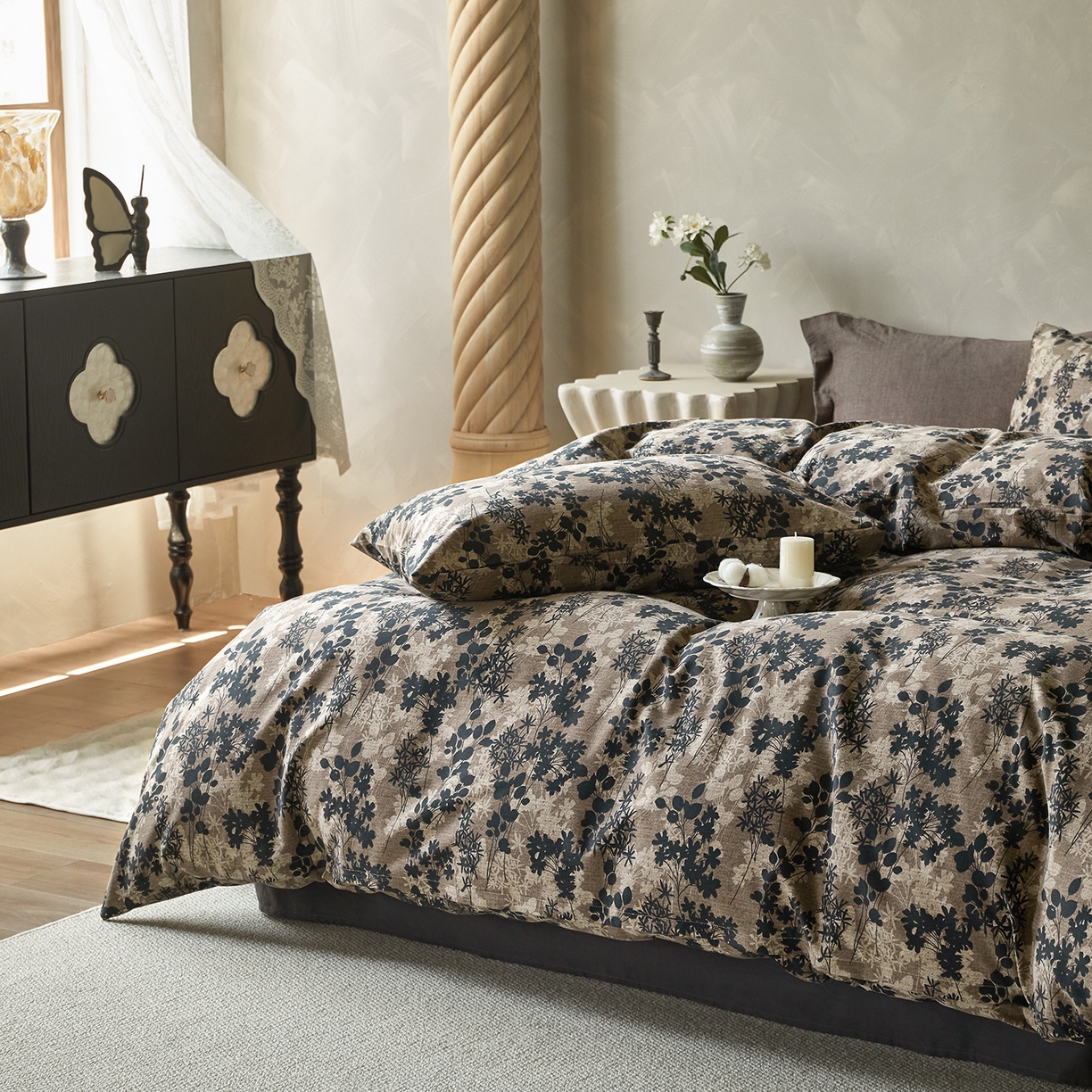 91家纺网 家纺一手货源 找家纺 怡家居 2025新款全棉纯棉加厚印花磨毛四件套 旧年