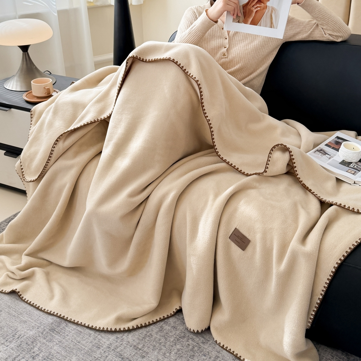 91家纺网 家纺一手货源 找家纺 （总）格真 2025新款双面仿羊绒多功能毯毛毯毯子