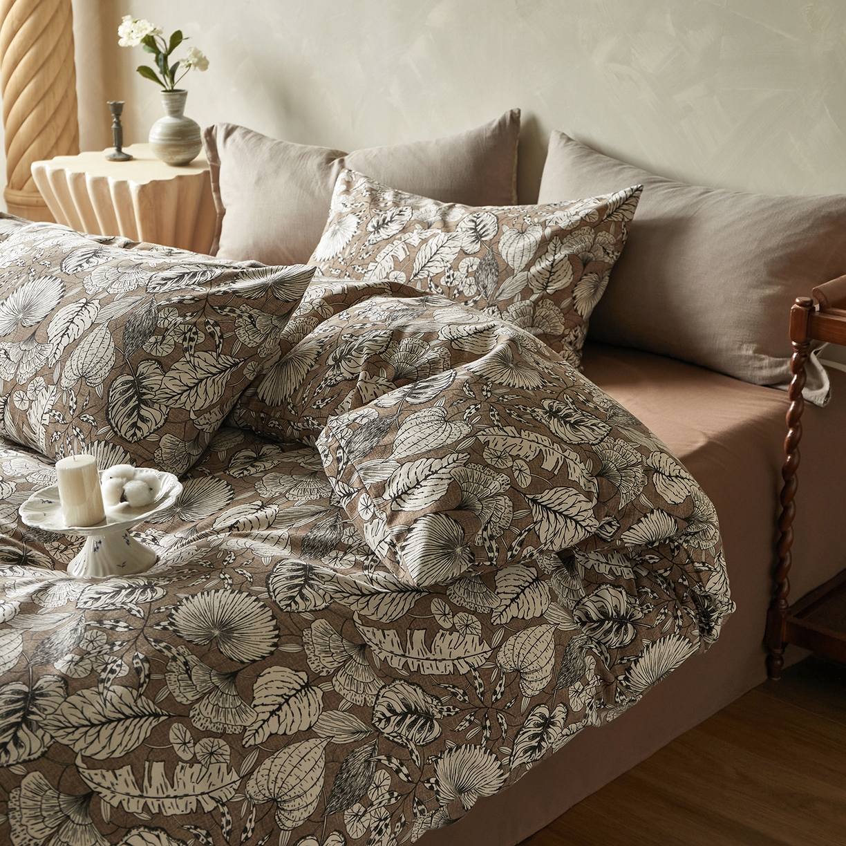 怡家居 2025新款全棉纯棉加厚印花磨毛四件套 疏影