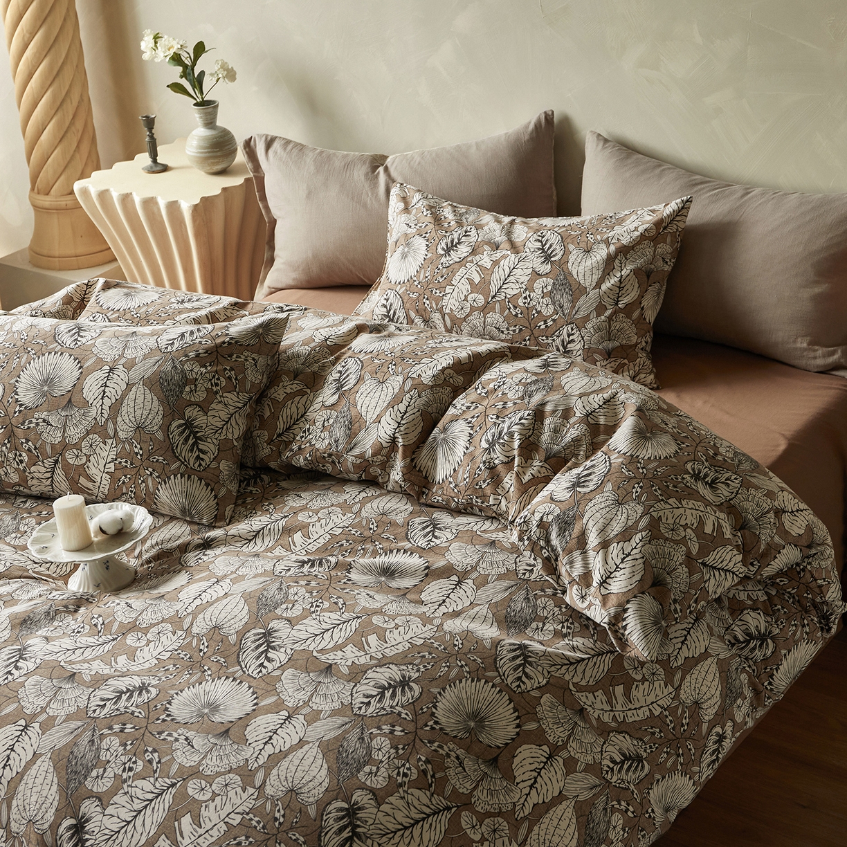 91家纺网 家纺一手货源 找家纺 怡家居 2025新款全棉纯棉加厚印花磨毛四件套 疏影