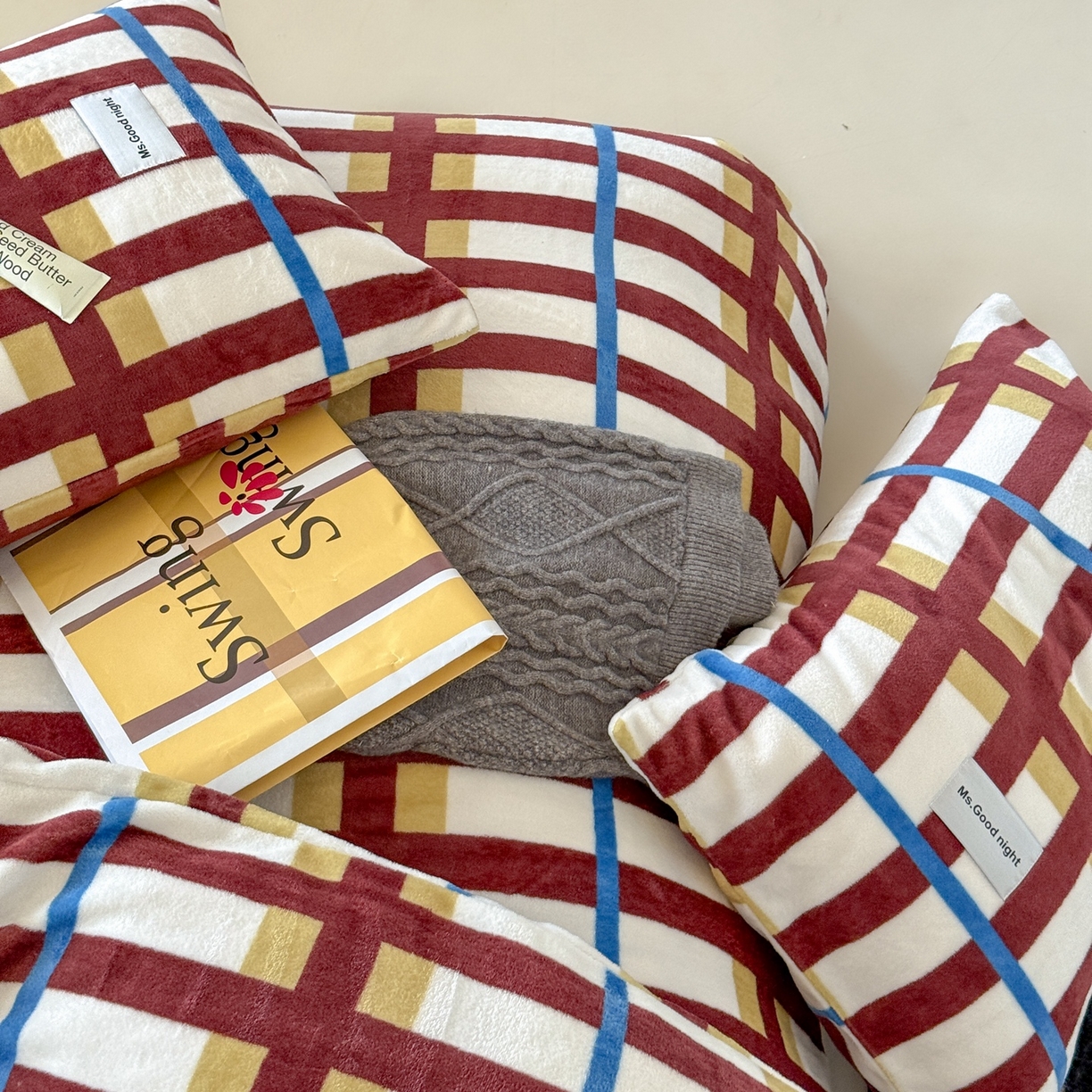 91家纺网 家纺一手货源 找家纺 蜜宿 2025新款全工艺加厚牛奶绒四件套-格纹款 薄荷巧克力