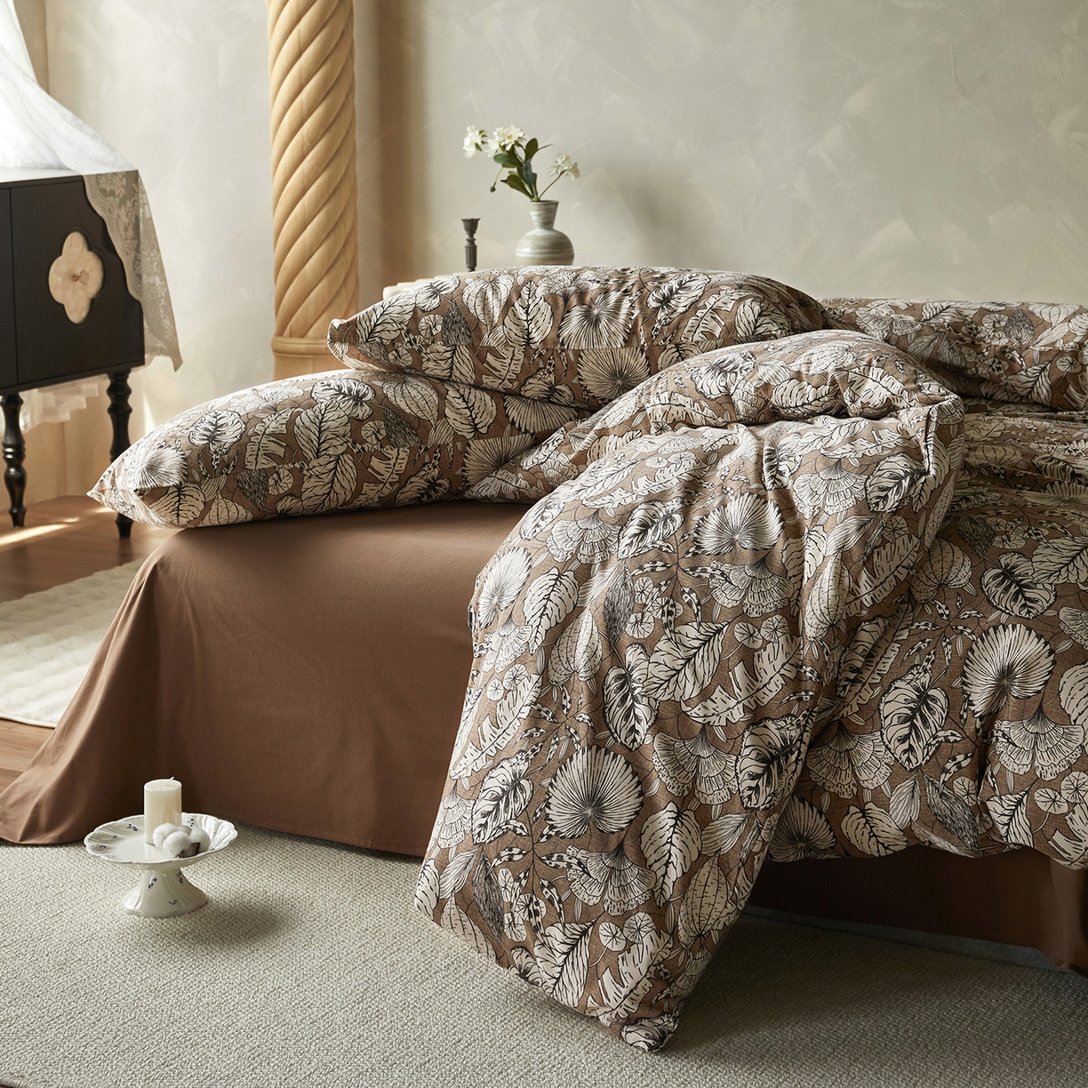 91家纺网 家纺一手货源 找家纺 怡家居 2025新款全棉纯棉加厚印花磨毛四件套 疏影