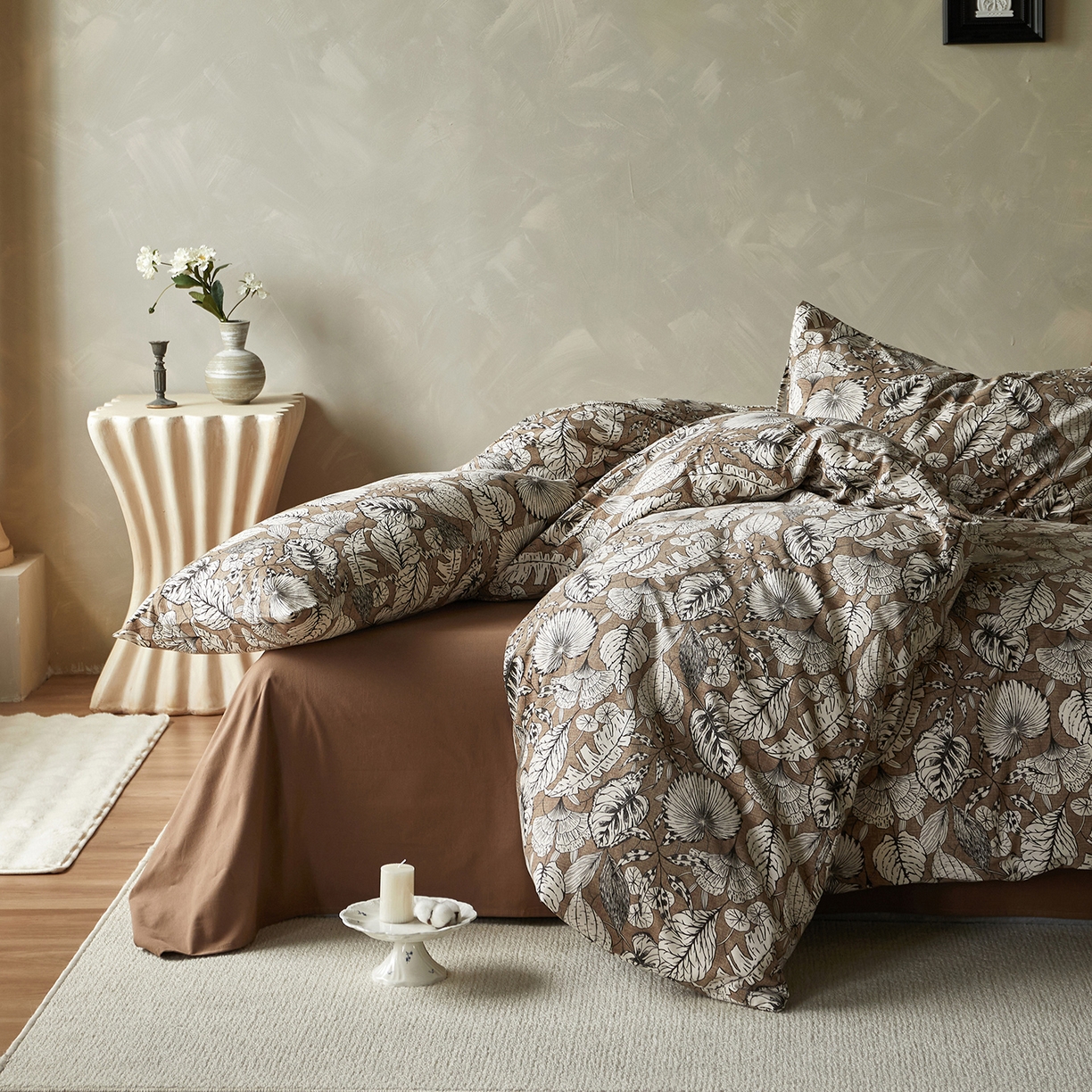 91家纺网 家纺一手货源 找家纺 怡家居 2025新款全棉纯棉加厚印花磨毛四件套 疏影