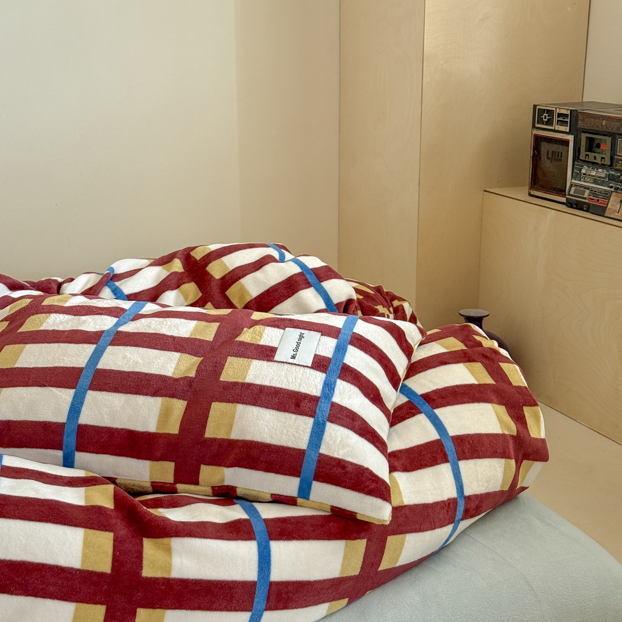 91家纺网 家纺一手货源 找家纺 蜜宿 2025新款全工艺加厚牛奶绒四件套-格纹款 薄荷巧克力