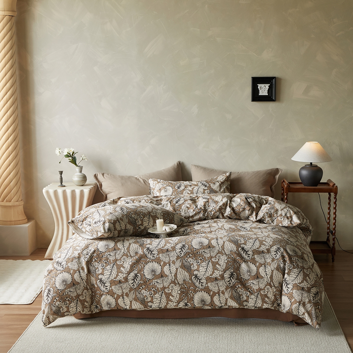 91家纺网 家纺一手货源 找家纺 怡家居 2025新款全棉纯棉加厚印花磨毛四件套 疏影