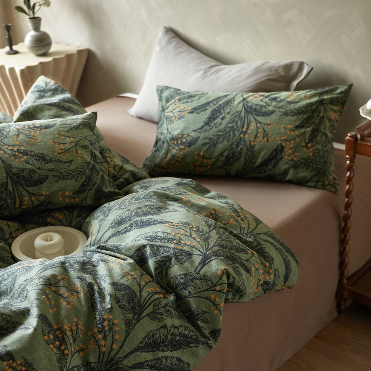 91家纺网 家纺一手货源 找家纺 怡家居 2025新款全棉纯棉加厚印花磨毛四件套 霜序