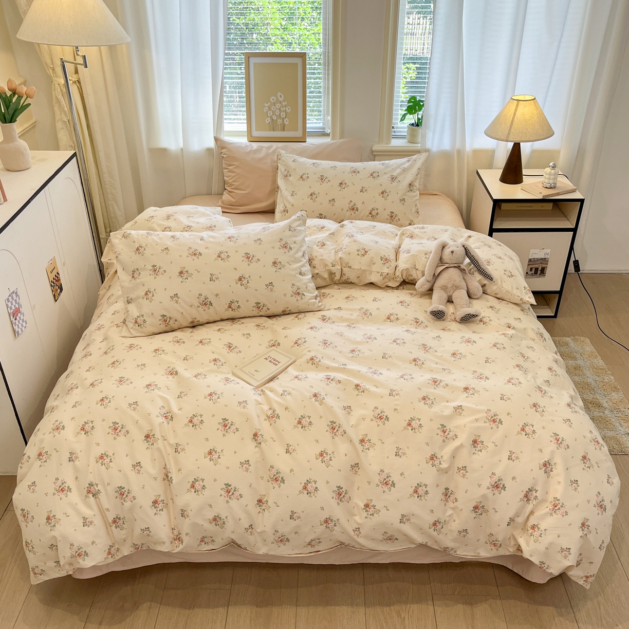 91家纺网 家纺一手货源 找家纺 （总）花海 2025年秋冬色系 复古小碎花 韩式碎花小清新碎花全棉纯棉四件套40支13372