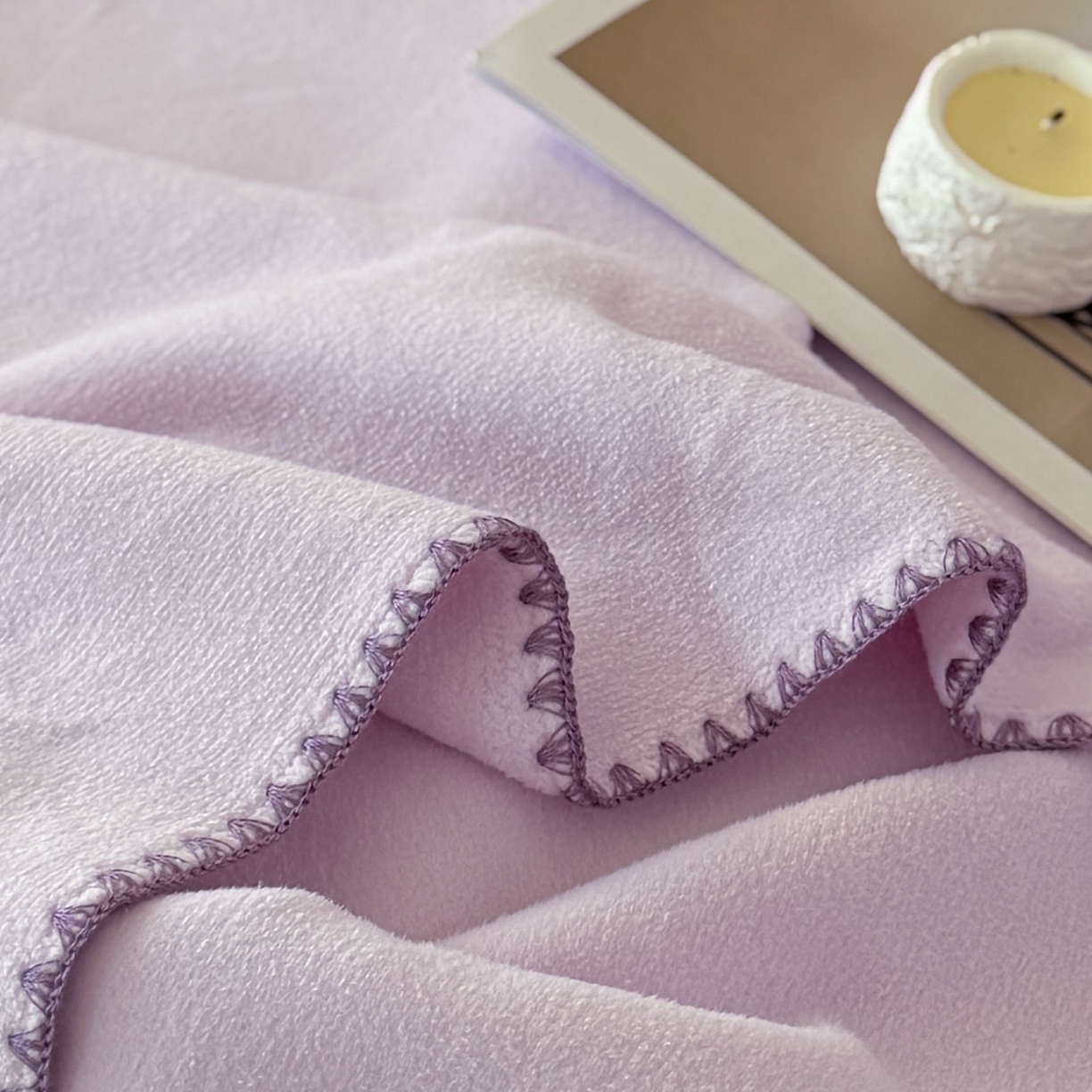 91家纺网 家纺一手货源 找家纺 格真 2025新款双面仿羊绒多功能毯毛毯毯子 香芋紫