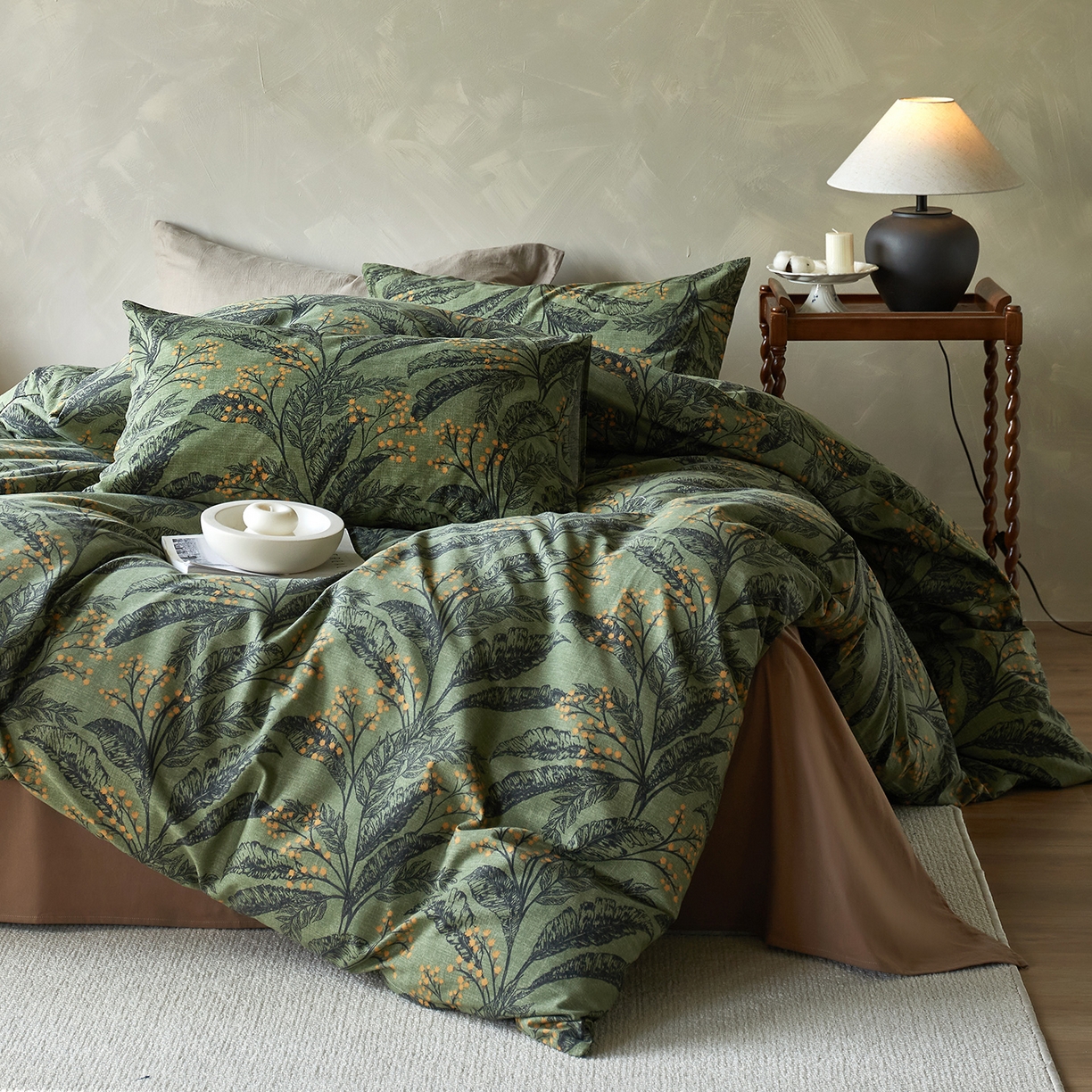 91家纺网 家纺一手货源 找家纺 怡家居 2025新款全棉纯棉加厚印花磨毛四件套 霜序