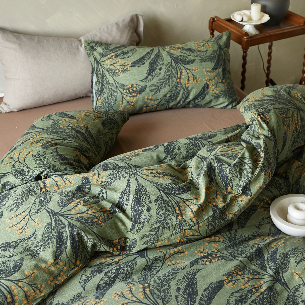 91家纺网 家纺一手货源 找家纺 怡家居 2025新款全棉纯棉加厚印花磨毛四件套 霜序