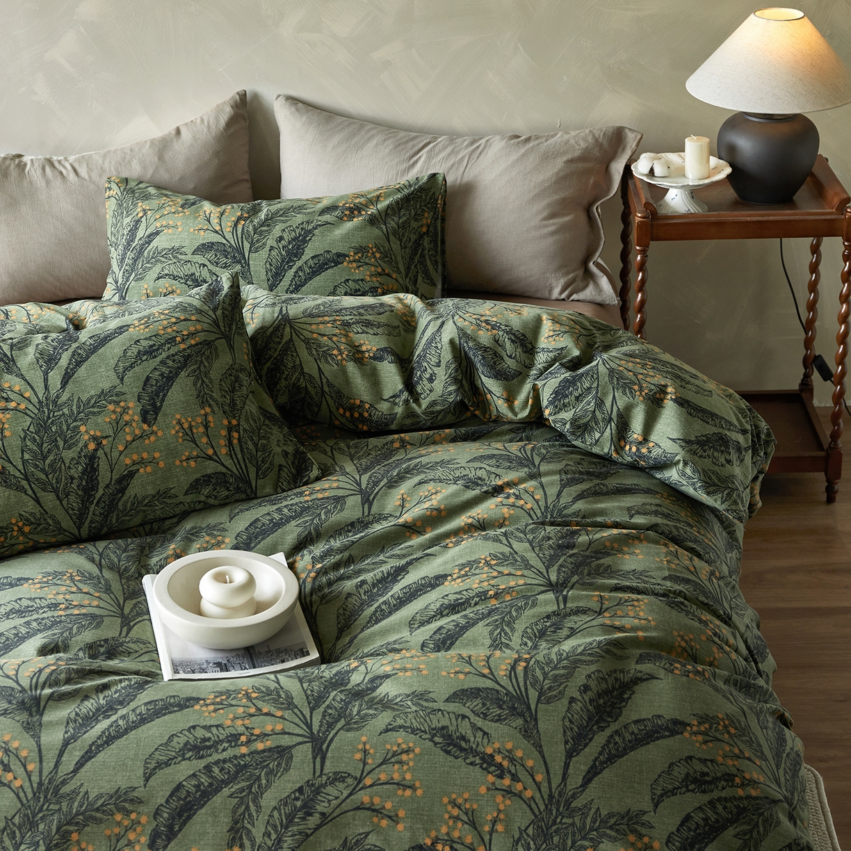 91家纺网 家纺一手货源 找家纺 怡家居 2025新款全棉纯棉加厚印花磨毛四件套 霜序