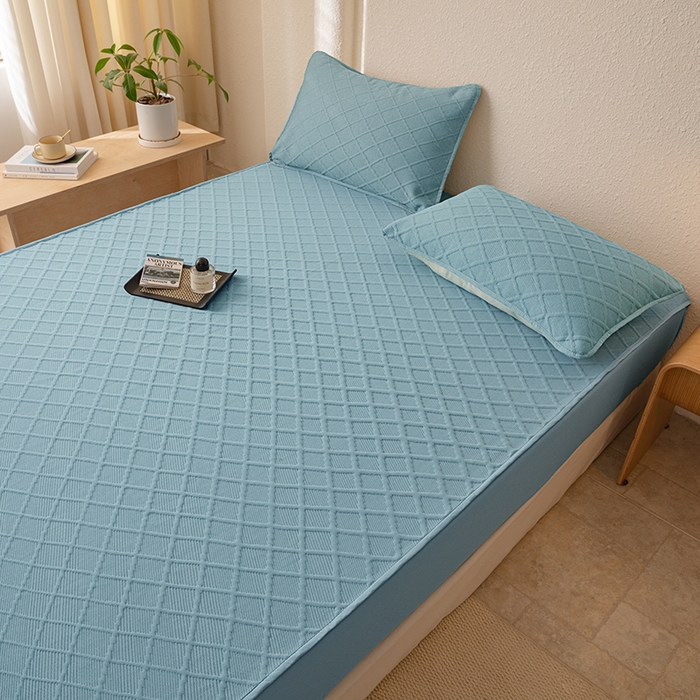 91家纺网 家纺一手货源 找家纺 大元 2025新款A类零压云棉空气层夹棉床笠单品床笠床笠单件 蓝