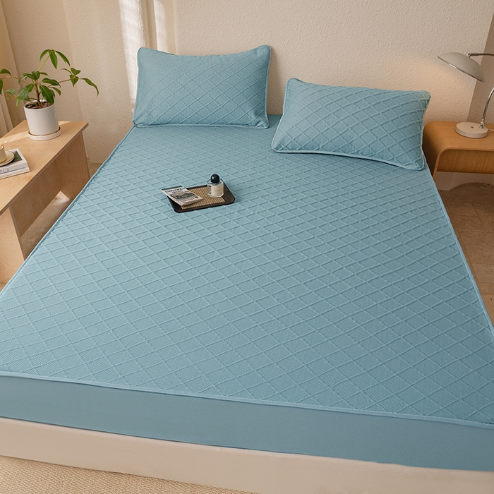 91家纺网 家纺一手货源 找家纺 大元 2025新款A类零压云棉空气层夹棉床笠单品床笠床笠单件 蓝